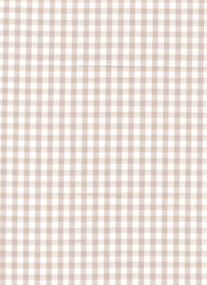 Beige Gingham Polycotton 1/4" Checked Fabric Select Size 112cm Wide - Home - Crafts