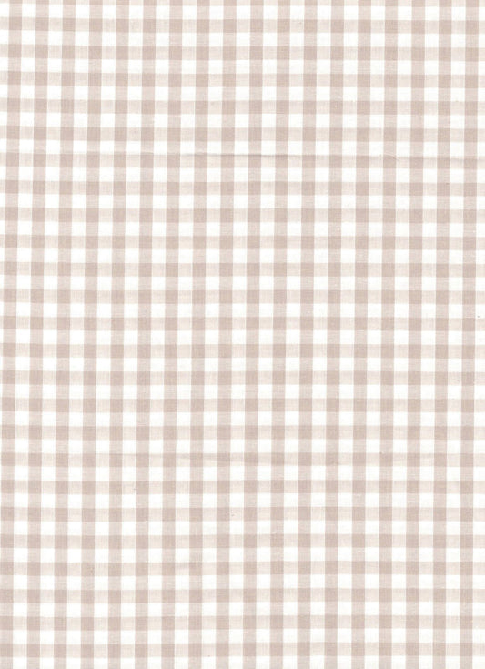Beige Gingham Polycotton 1/4" Checked Fabric Select Size 112cm Wide - Home - Crafts