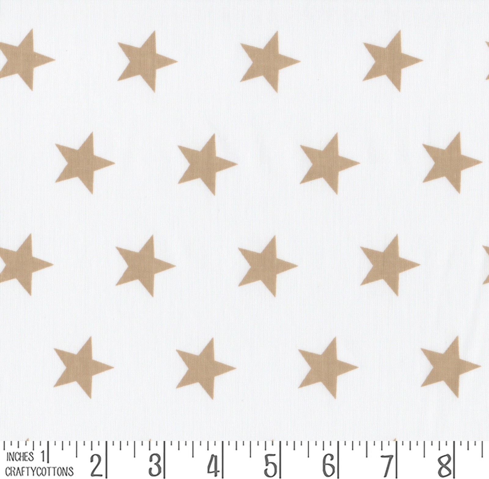 Beige Stars Polycotton Children Fabric Choose Size - Home - Crafts