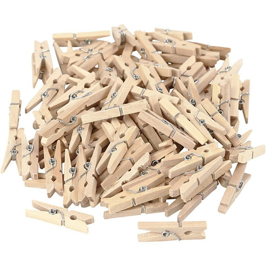 Birch Wooden Mini Clothes Pegs Utility Items Size 30 mm x 3 mm - Home - Crafts