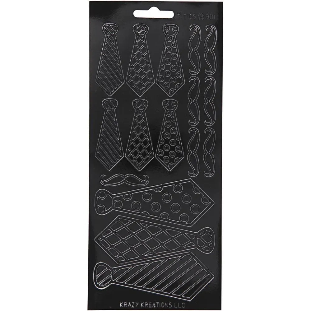 Black Assorted Borders Flowers Designs Self Adhesive Peel Off Stickers Sheet