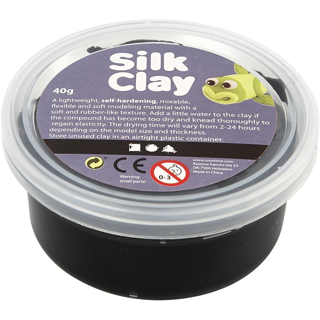 Black Colour Pliable Lightweight Modelling Compound With Plastic Tub 40 g - Home - Crafts