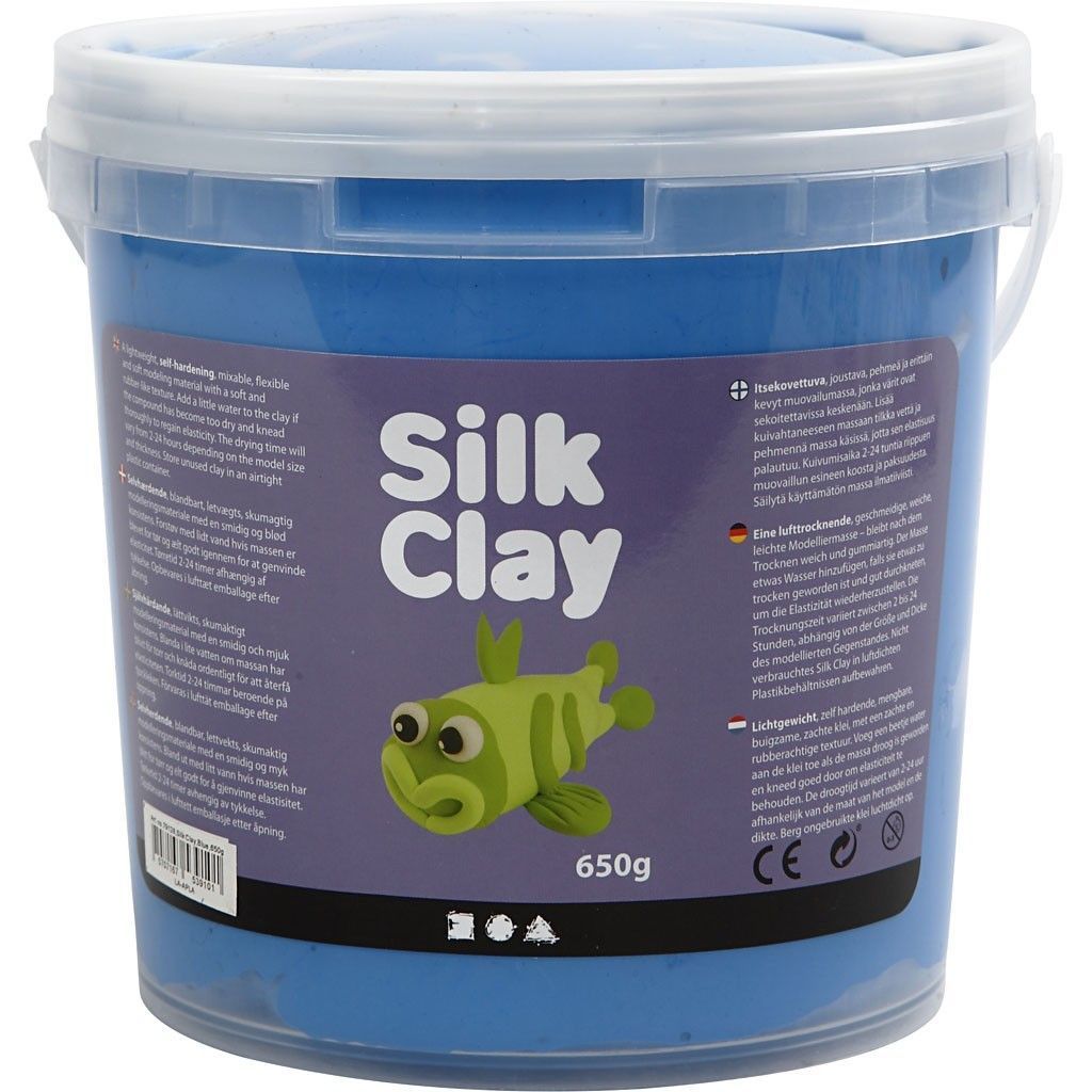 Blue Colour Pliable Lightweight Modelling Compound With Plastic Bucket 650 g - Home - Crafts