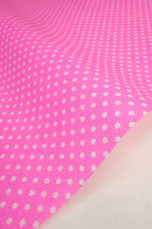 Bright Pink Spots Polycotton Children Fabric Sold By Half A Metre - Home - Crafts