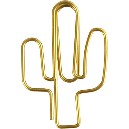 Cactus Shaped Metal Gold Colour Paperclips For Card Gift Decorations 40 mm x 30 mm - Home - Crafts