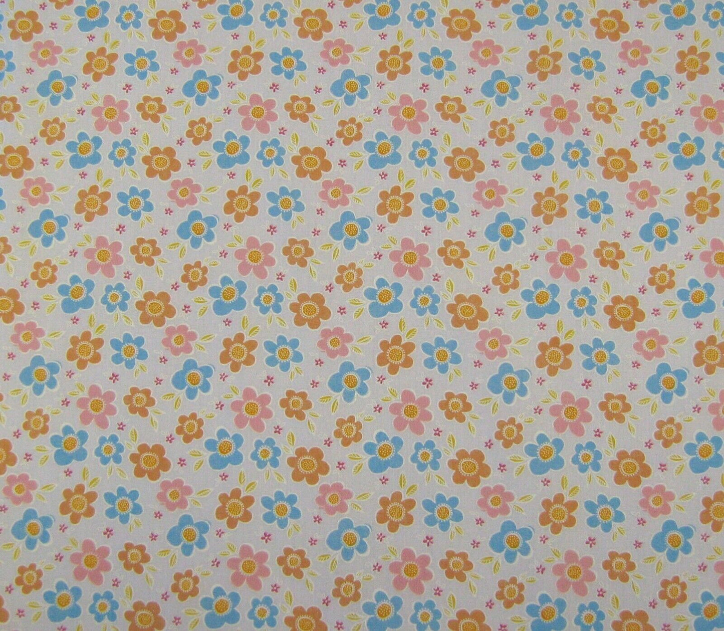Catherine on White Shabby Chic Polycotton Floral Fabric