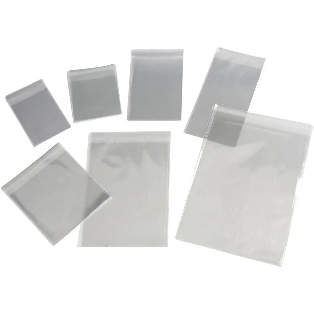 Cellophane Card Display Bags Self-Adhesive Flap Clear Choose Size Quantity