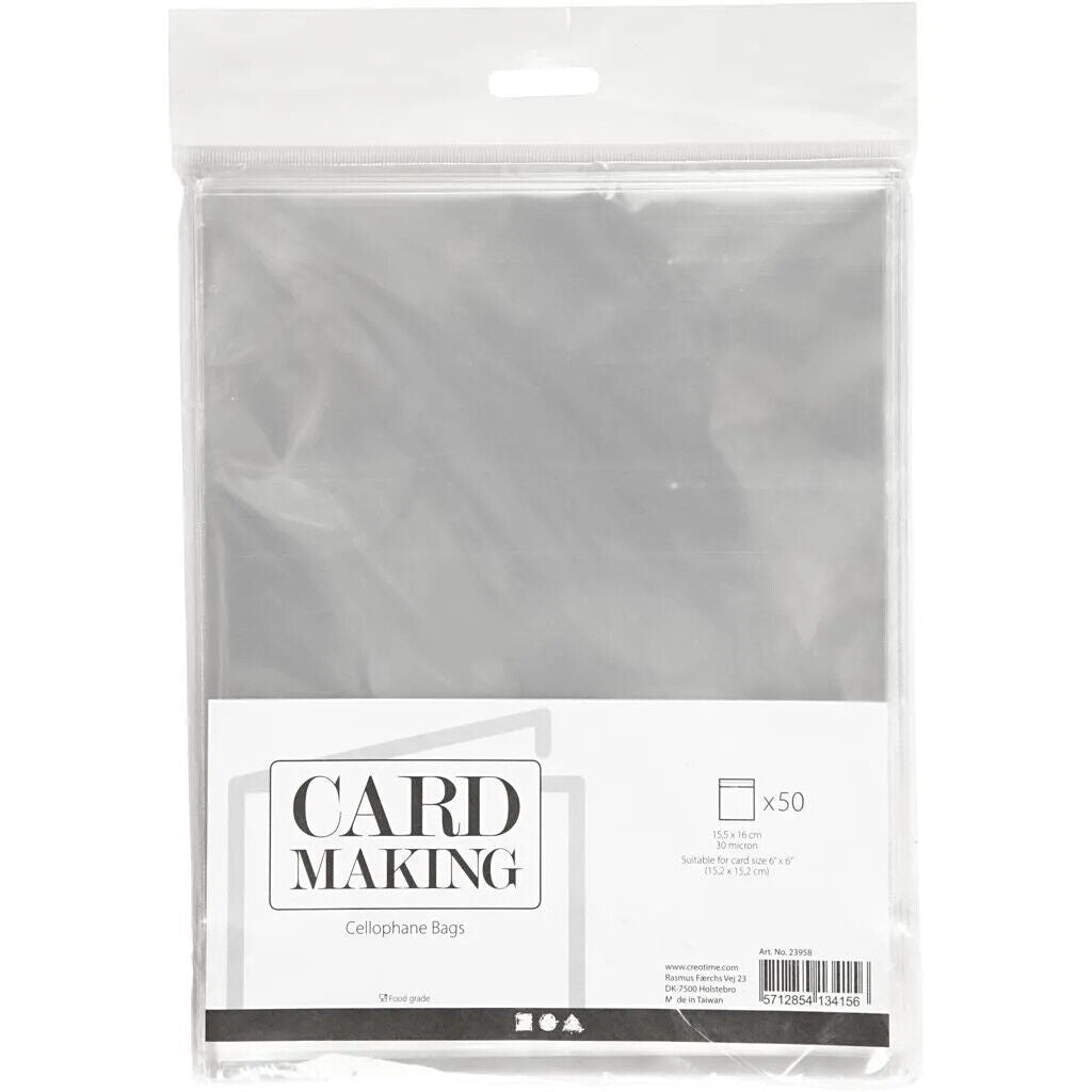 Cellophane Card Display Bags Self-Adhesive Flap Clear Choose Size Quantity