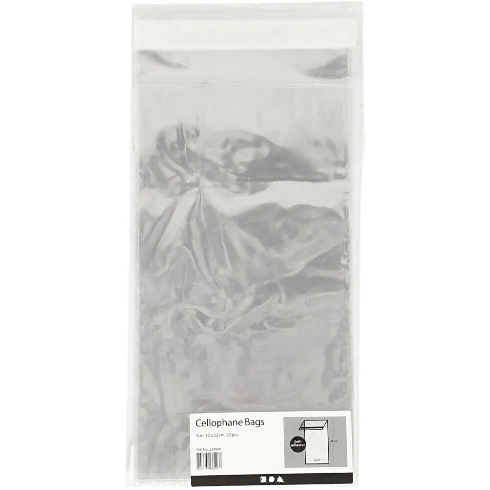 Cellophane Card Display Bags Self-Adhesive Flap Clear Choose Size Quantity