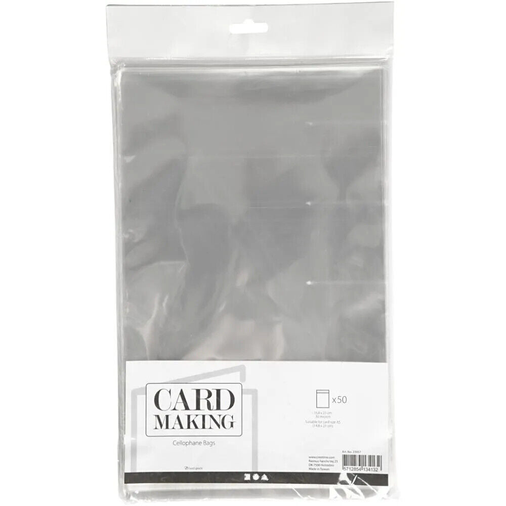 Cellophane Card Display Bags Self-Adhesive Flap Clear Choose Size Quantity