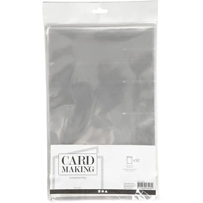 Cellophane Card Display Bags Self-Adhesive Flap Clear Choose Size Quantity