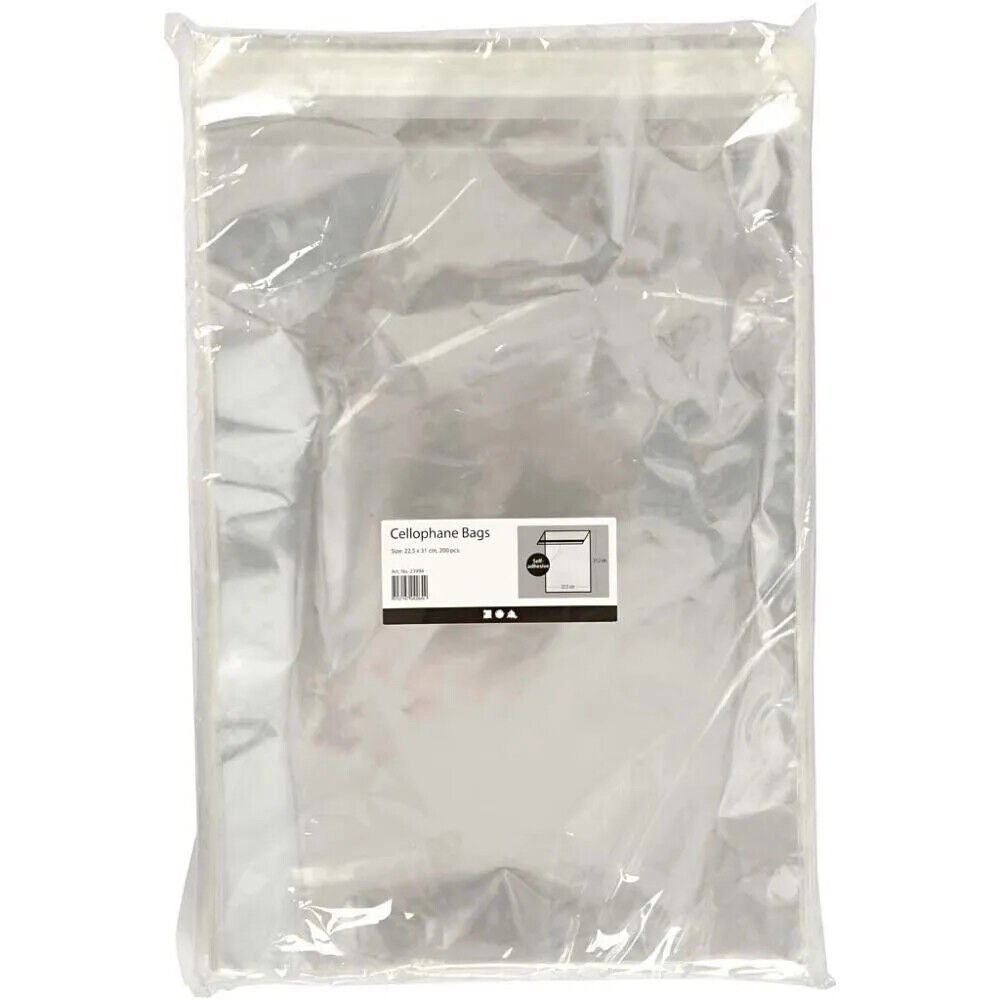 Cellophane Card Display Bags Self-Adhesive Flap Clear Choose Size Quantity