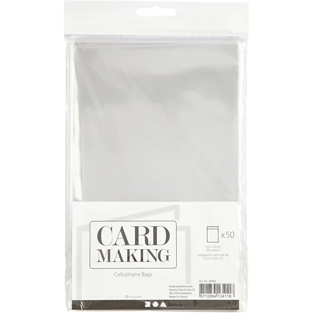 Cellophane Card Display Bags Self-Adhesive Flap Clear Choose Size Quantity