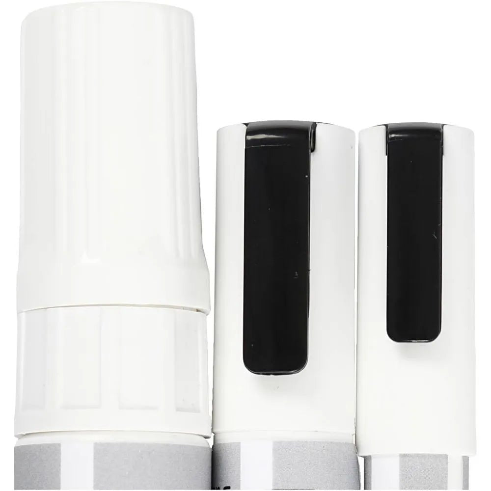 Chalk Markers Water-Based Non-Permanent Washable Line 3. 6. 15mm White 3 pc