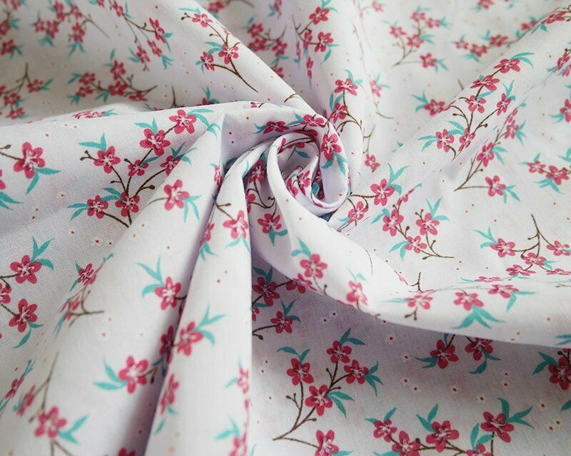 Charlotte Pink Shabby Chic Polycotton Floral Fabric - Home - Crafts