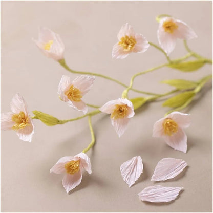 Cherry Flower Branch Crepe Paper Craft Kit | All Materials & Instructions Included