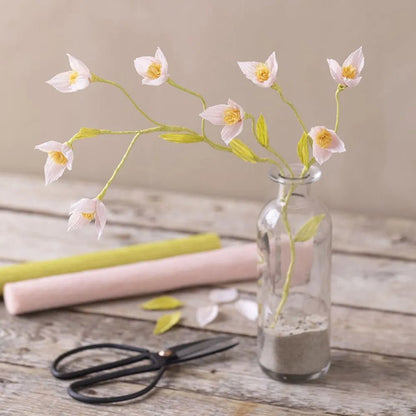 Cherry Flower Branch Crepe Paper Craft Kit | All Materials & Instructions Included