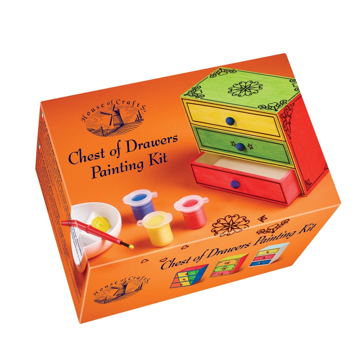 Chest of Drawers Painting Kit Instructions Wooden Chest Paints Stickers Brush Mixing Palette