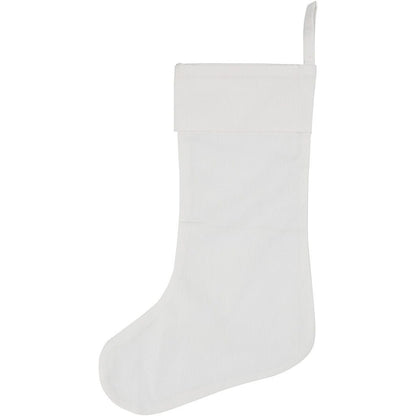 Christmas Classic Stocking 100% Cotton Fabric Hanging Loop 40x26cm 210g White