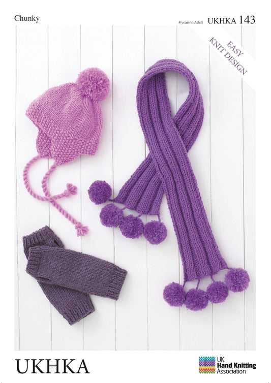 Chunky Knitting Pattern Adult Helmet Hat Wrist Warmers Scarf 4 Years - Home - Crafts