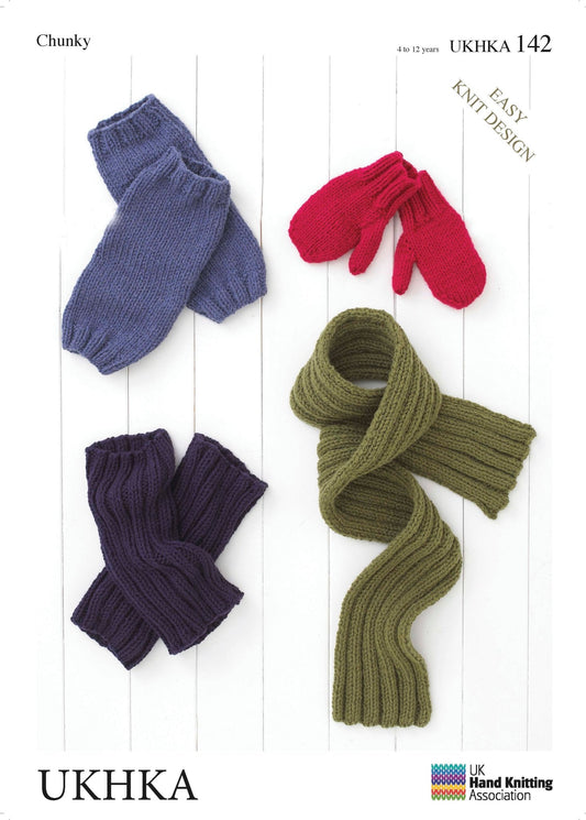 Chunky Knitting Pattern Children Mittens Leg Warmers Scarf 4 - 12 Years - Home - Crafts