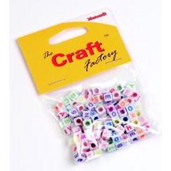 Craft Factory Alphabet Coloured Plastic Beads - 20 grams - Home - Crafts