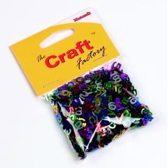 Craft Factory Assorted Shiny Multicoloured Paillette Numbers 15 grams - Home - Crafts