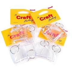Craft factory Transparent Key Rings: 2 per pack - Home - Crafts
