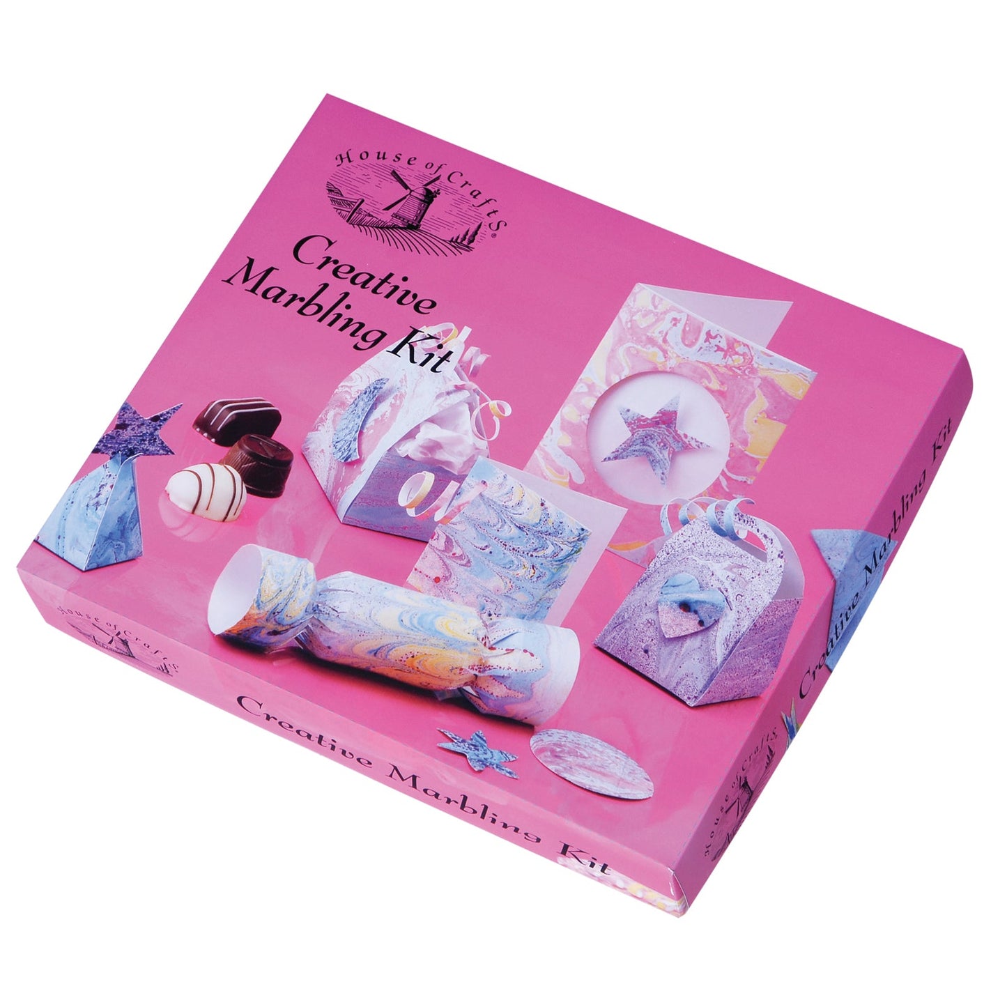Creative Marbling Kit | Instructions Ink Tray Combing Tool Plain Card Stencil Glue Pen