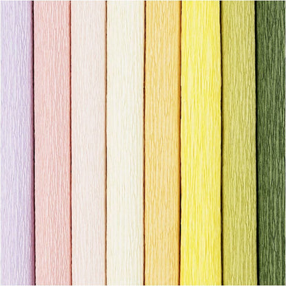 Crepe Paper 25x60cm Crêpe 180% 105g Pastel Colours 8 Sheets Stretchable Decor