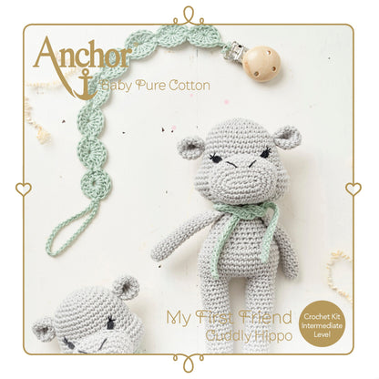 Crochet Kit Amigurumi Baby Hippo Pure Cotton Medium Skilled