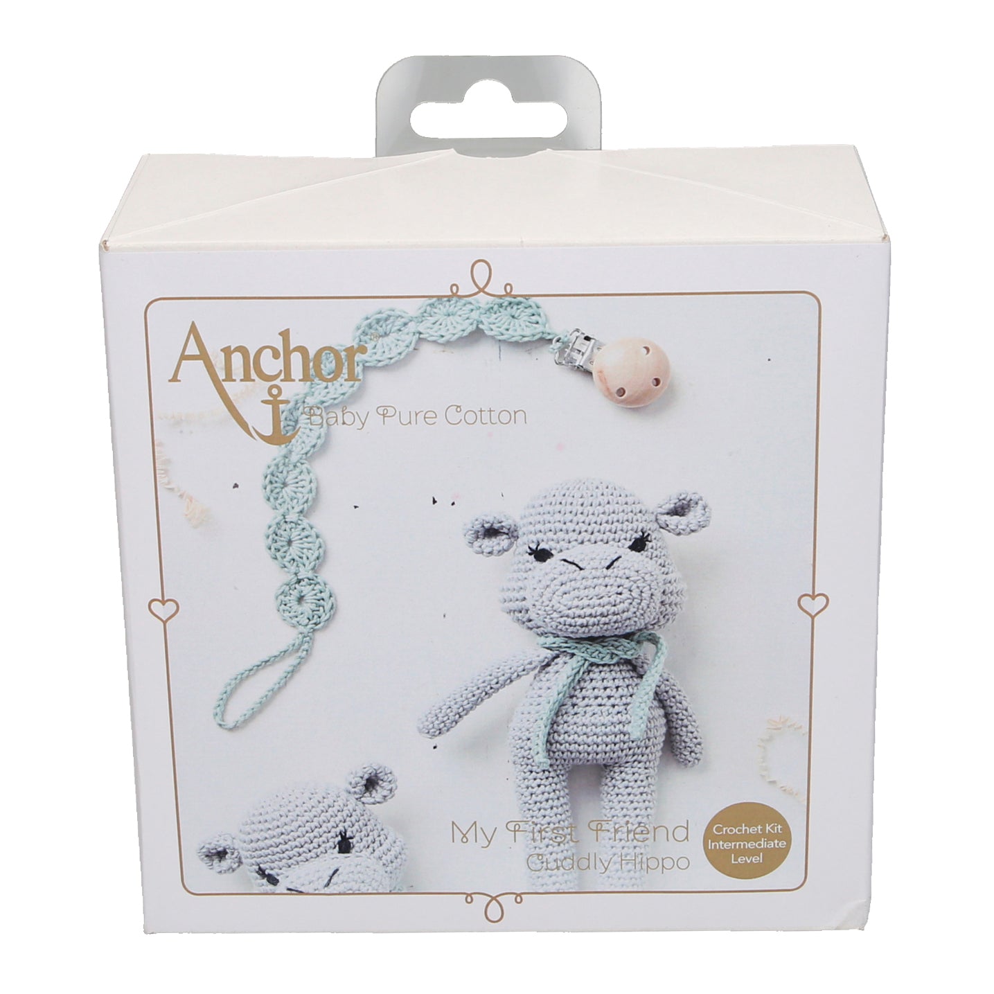 Crochet Kit Amigurumi Baby Hippo Pure Cotton Medium Skilled