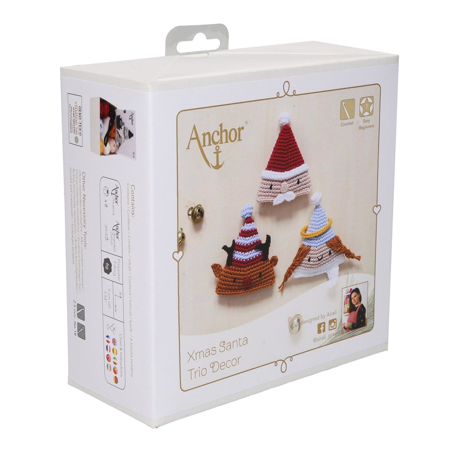 Crochet Kit Amigurumi Santa Trio Décor Creativa | Medium Skill