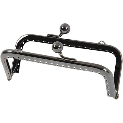 Dark Grey Metallic Square Purse Clasp Kit With Sewing Holes Crafts Accessories - Home - Crafts
