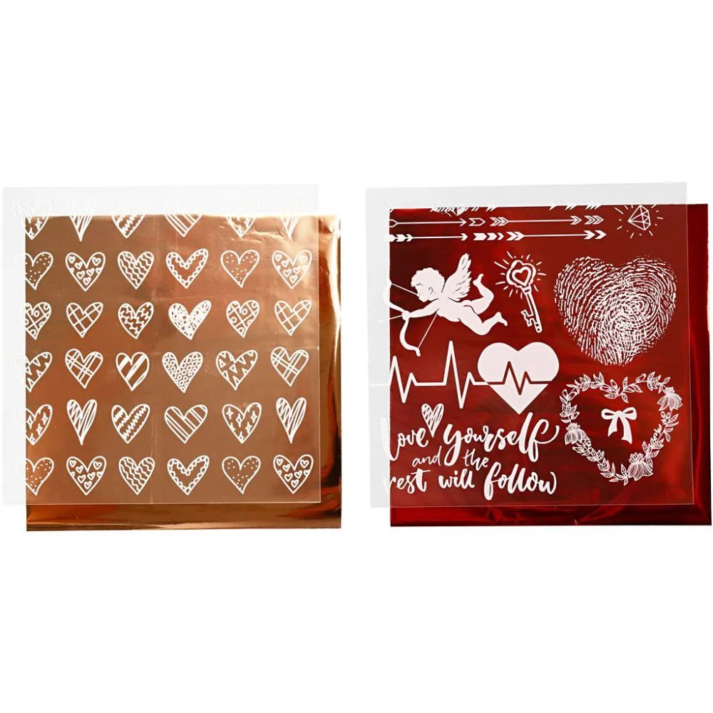 Decorative Different Design Metallic Foil Transfer Sheet 15cm Card Making Crafts