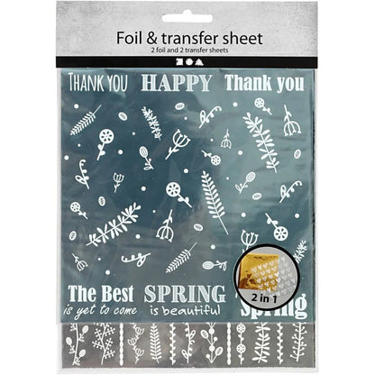 Decorative Different Design Metallic Foil Transfer Sheet 15cm Card Making Crafts