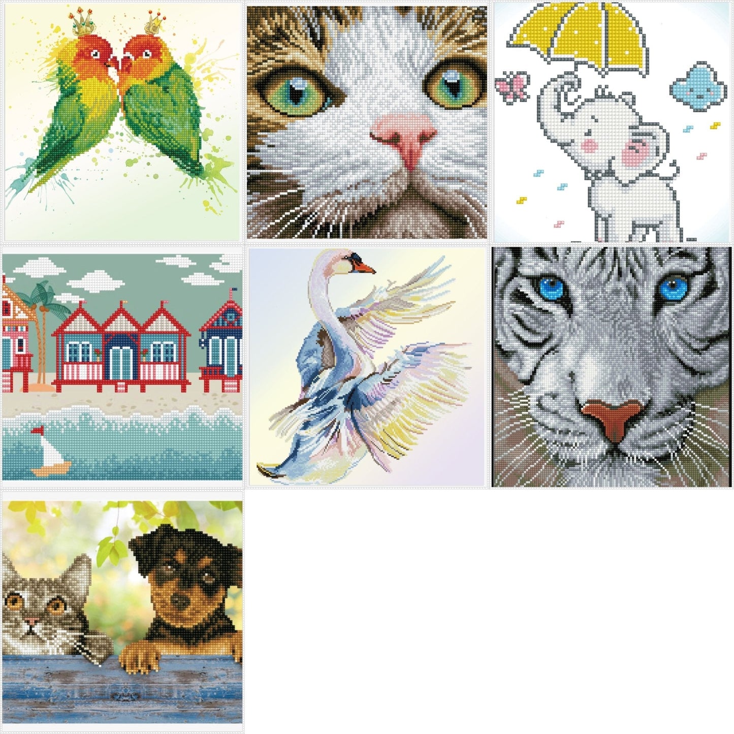 Diamond Dotz Printed Canvas White Frame Needlecrafts 32cm x 32cm - Select Design - Home - Crafts