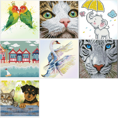 Diamond Dotz Printed Canvas White Frame Needlecrafts 32cm x 32cm - Select Design - Home - Crafts