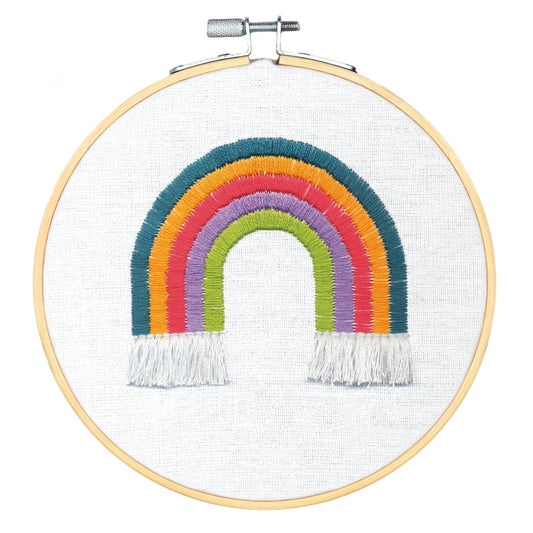Dimensions Crewel Embroidery Canvas Kit Needlecraft Craft 15cm - With Hoop: Rainbow - Home - Crafts