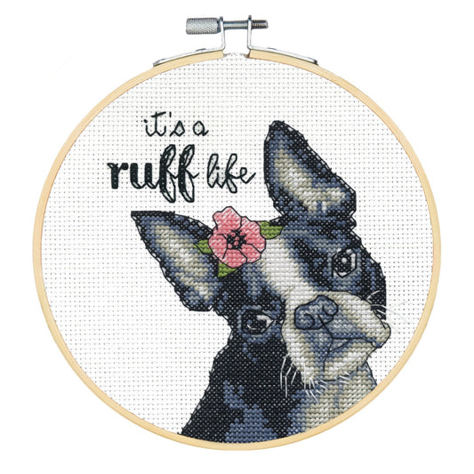 Dimensions Crewel Embroidery Canvas Kit Needlecraft - With Hoop: It's A Ruff Life - Home - Crafts