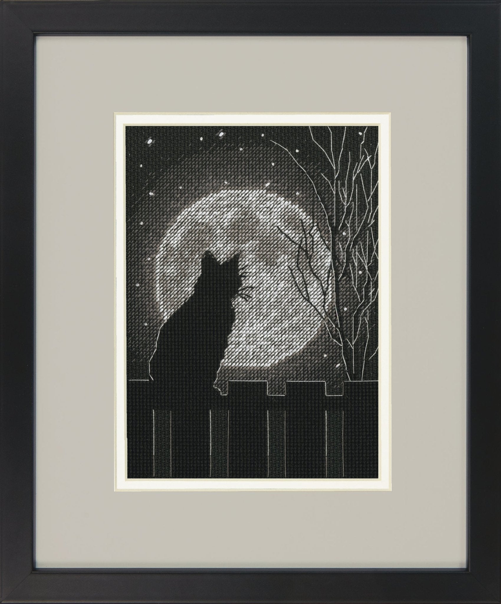 Dimensions Cross Stitch Canvas Kit Needlecraft Crafts 12.7x17.8cm - Black Moon Cat - Home - Crafts