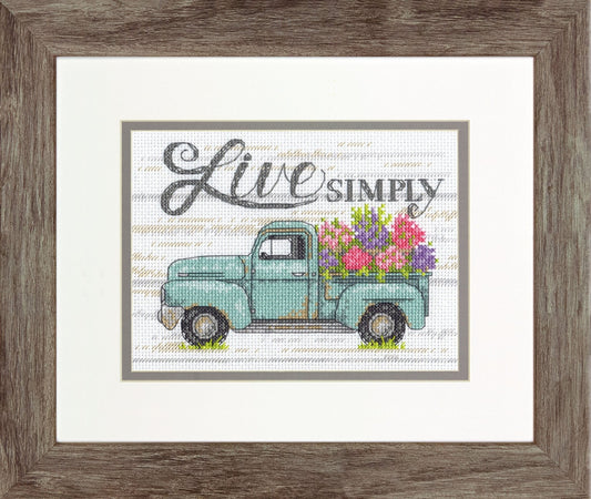 Dimensions Cross Stitch Canvas Kit Needlecraft Crafts 17.8x12.7cm - Flower Truck - Home - Crafts
