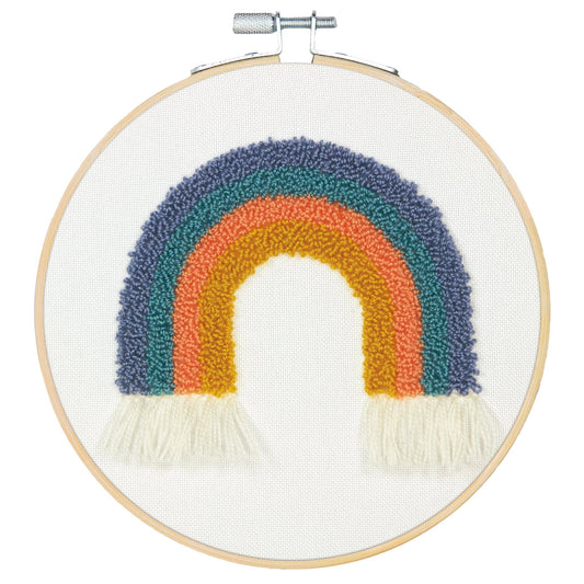 Dimensions Punch Needle Canvas Kit Needlecraft Crafts 20cm/8in - Cheery Rainbow - Home - Crafts