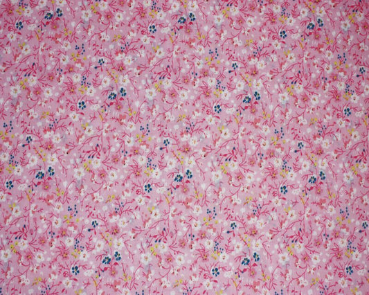 Ditsy Flowers Pink Shabby Chic Polycotton Floral Fabric - Home - Crafts