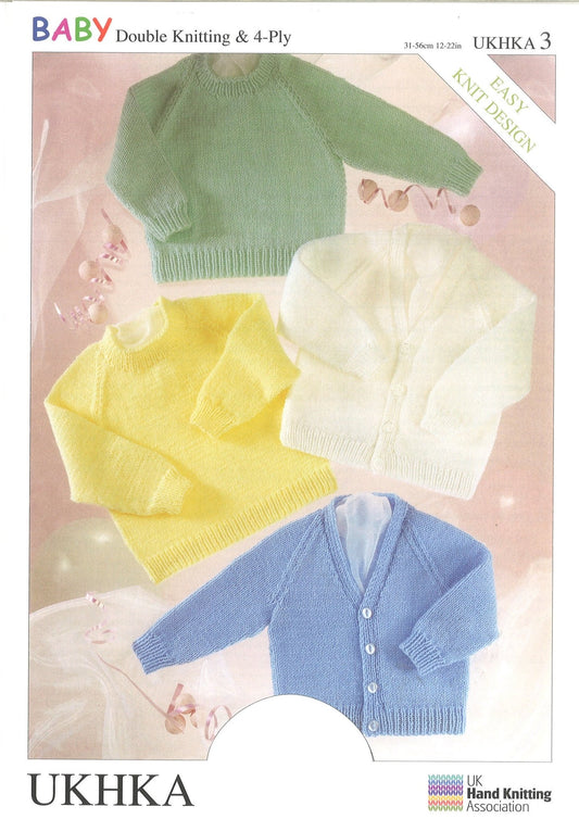 Double Knitting 4 Ply Pattern Sweater Cardigan 0 To 2 years 31 - 56 cm 12 - 22 inches - Home - Crafts