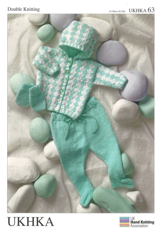 Double Knitting Pattern Babies Hooded Pram Set 0 To 2 years 41 - 56 cm 16 - 22 inches - Home - Crafts