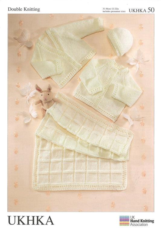 Double Knitting Pattern Blanket Cardigans Hat 0 To 2 years 31 - 56 cm 12 - 22 inches - Home - Crafts