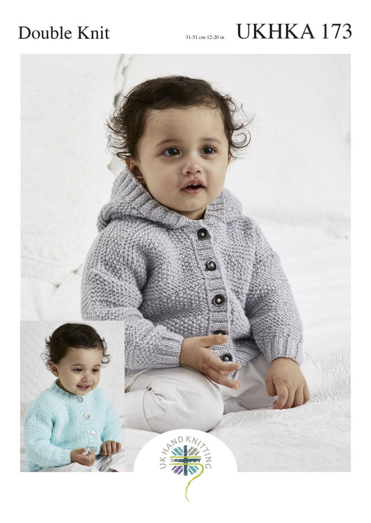 Double Knitting Pattern Cardigan With Optional Hood 0 To 1 years 31 - 51 cm 12 - 20 inches - Home - Crafts