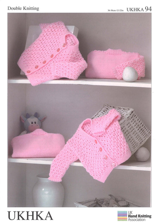 Double Knitting Pattern Cardigans 0 To 2 years 36 - 56 cm 14 - 22 inches - Home - Crafts