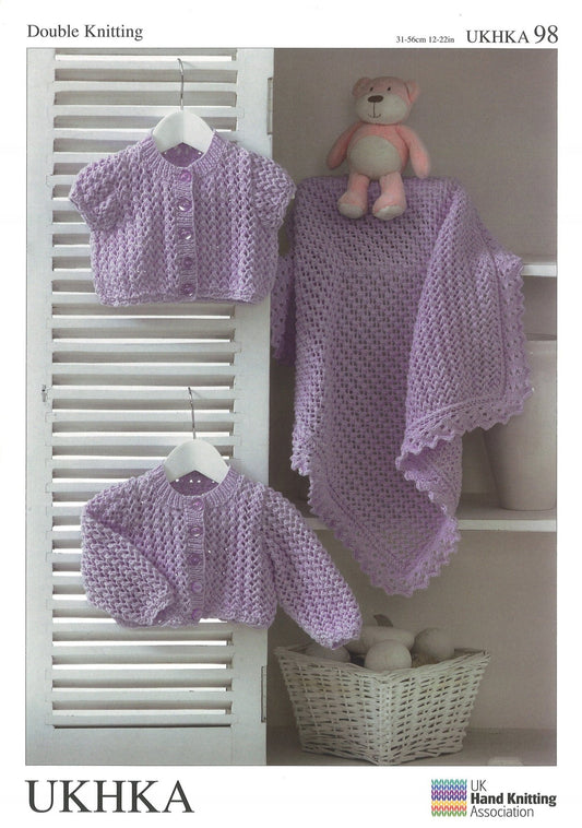 Double Knitting Pattern Cardigans Blanket 0 To 2 years 36 - 56 cm 12 - 22 inches - Home - Crafts